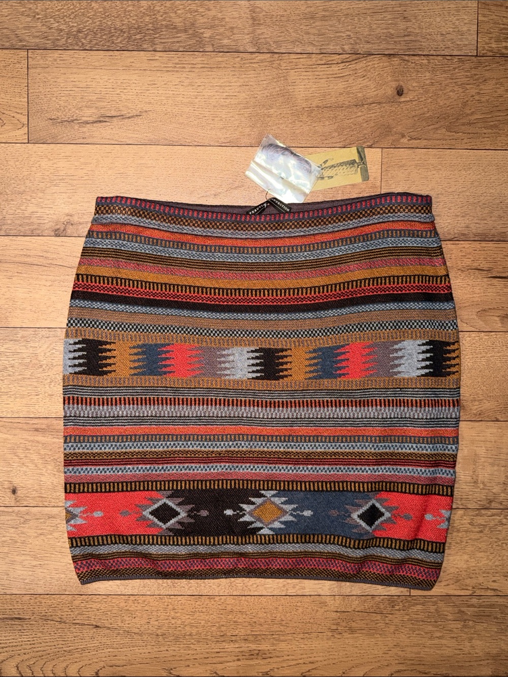 Peruvian Connection Size Large Oaxaca Pima‎ Cotton Blend Mini Skirt NWT Aztec L